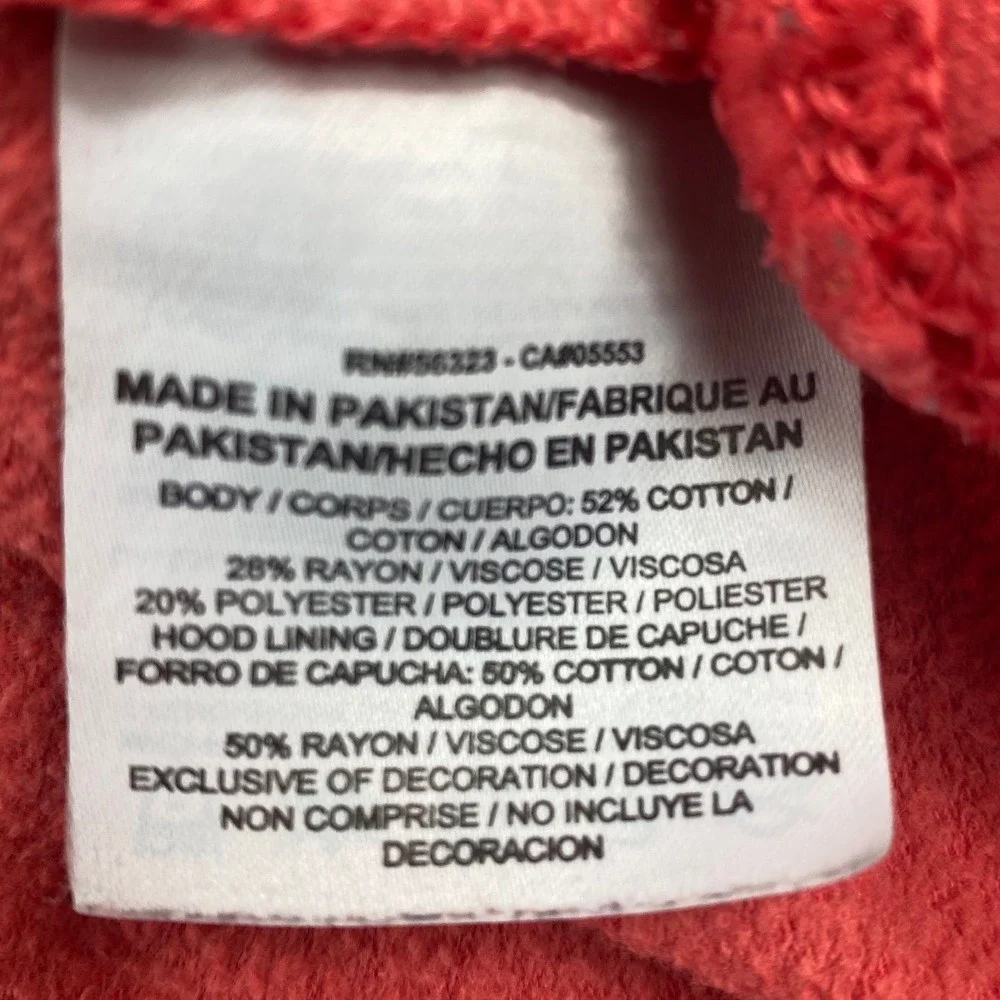 Nike Sportswear Gym Vintage Hoodie Coral Red Cowl Neck Pullover 803636-850 M